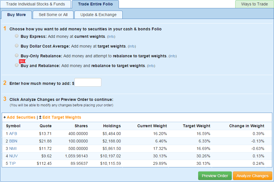 Trade Entire Folios Containing up to 100 Stocks, Mutual Funds, and ETFs with our Online Trading.