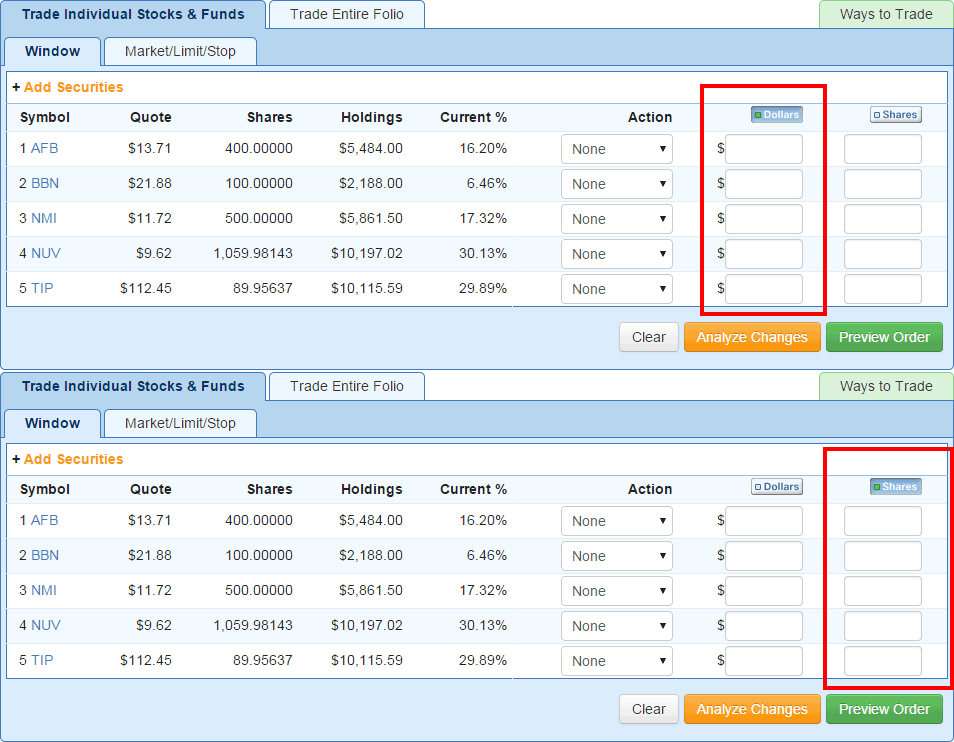 Use Folio Investing's Patented Window Trades to Invest in Stocks, Mutual Funds, and ETFs by Dollar Amount or Fractions of a Share.